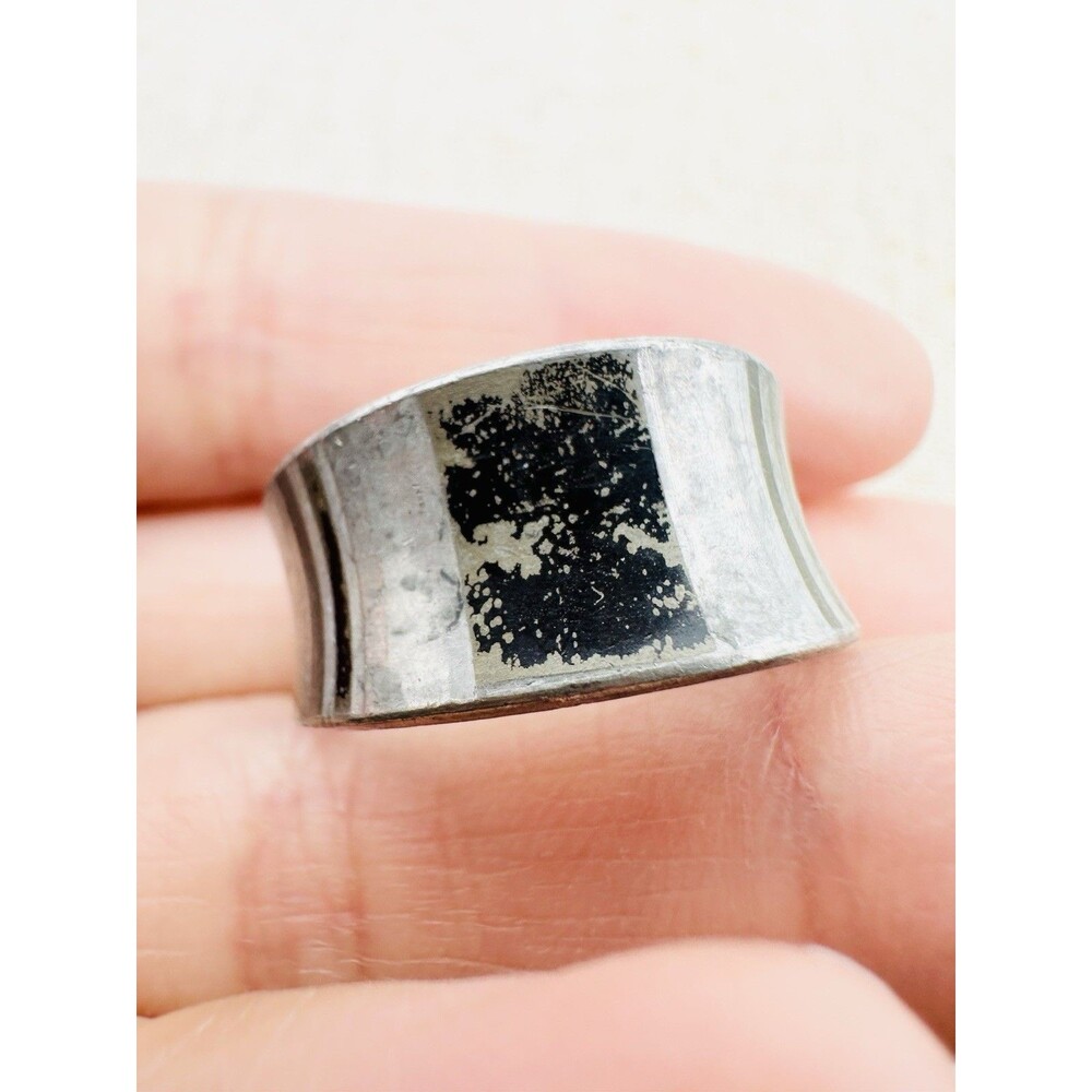 Jorgenson  Jensen , Pewter Band Ring,  Addjustible, Denmark Size 6.5
